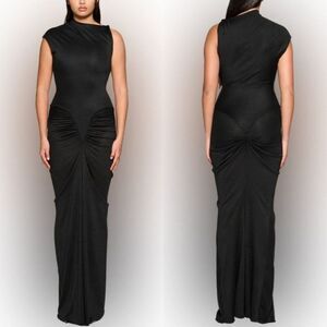 Coucoo WALE DRESS - SATIN BLACK $218 S NWT